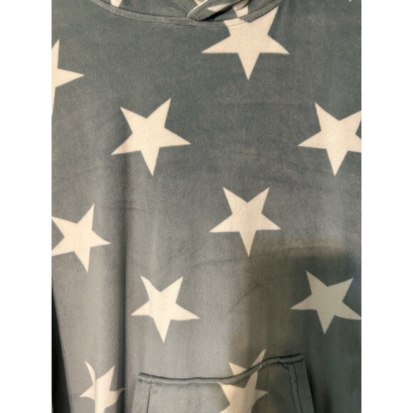 32 Degrees Heat Velour Sleepwear Sweater Dress Hooded Size L/XL Light Blue Stars - Picture 7 of 12